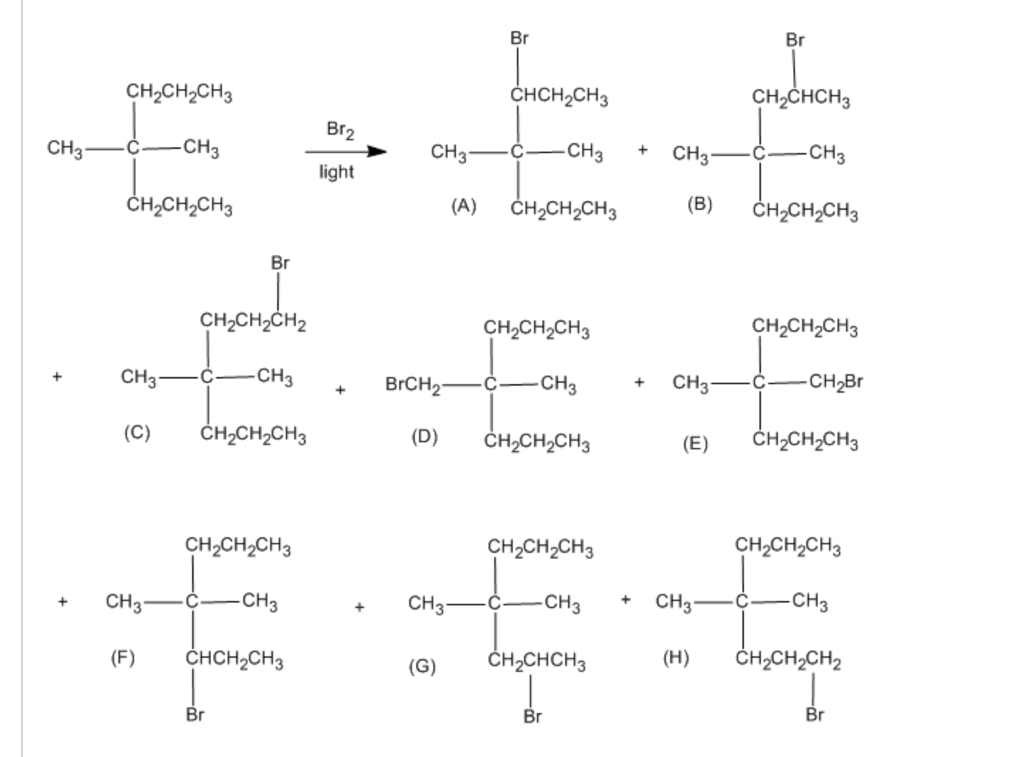 Solved CH2CH2CH3 Br CH CH light CH2CH2CH3 Br CH2CH2CH2 CH CH | Chegg.com