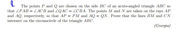 The Points P And Q Are Chosen On The Side BC Of An | Chegg.com