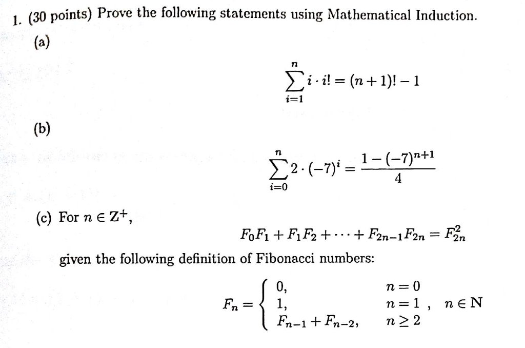 Solved 30 points) Prove the following statements using | Chegg.com