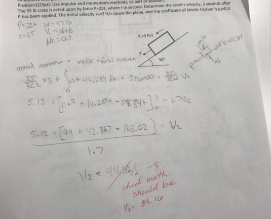 Solved Problem1(2Spt): Use impulse and momentum methods, as | Chegg.com