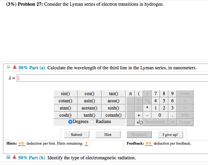 Solved Consider the Lyman series of electron transitions in | Chegg.com