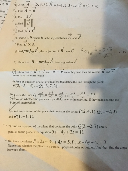 Solved Given A = (5, 3, 3) B = (-1, 2, 5), And C = (2, 7, 4) | Chegg.com