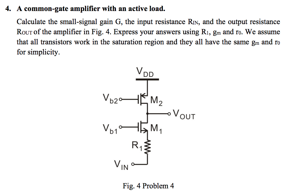 Common Gate Amplifier Circuit Diagram