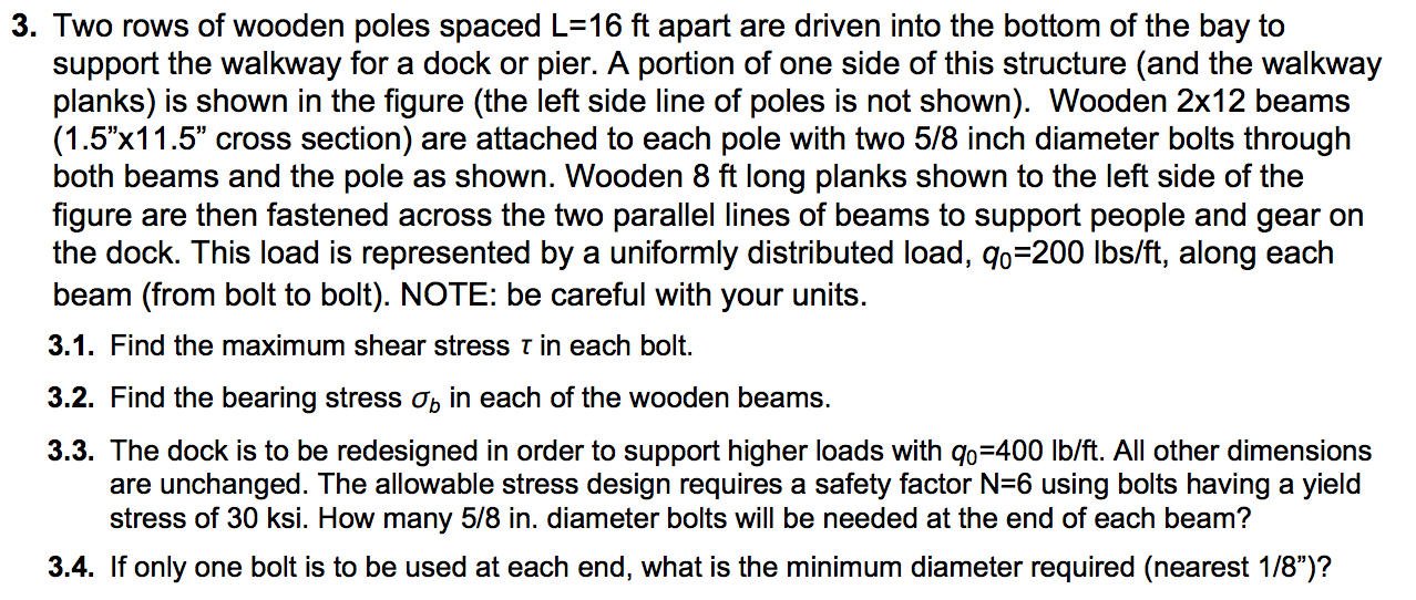 Solved Two rows of wooden poles spaced L=16 ft apart are | Chegg.com