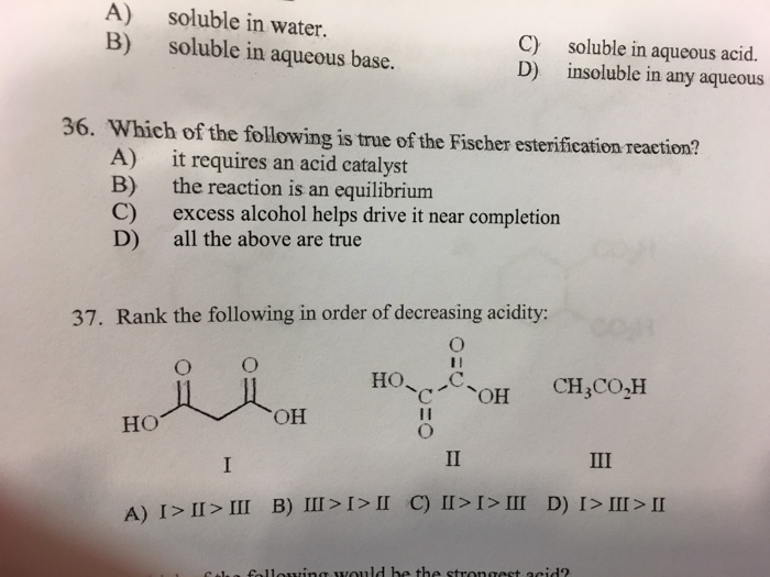 Solved Which of the following is true of the Fischer | Chegg.com