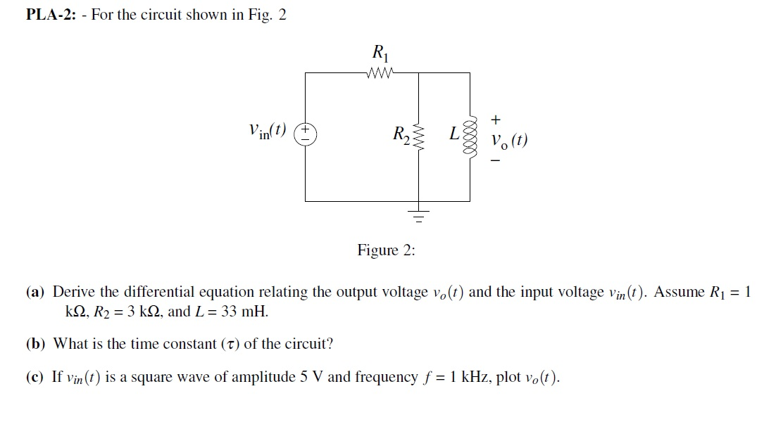 Solved For the circuit shown in Fig. 2 Figure 2: Derive | Chegg.com