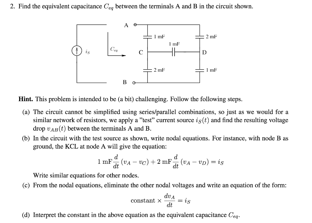 Solved Find the equivalent capacitance C_eq between the | Chegg.com