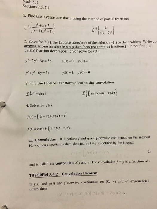 Solved Find the inverse transform using the method of | Chegg.com