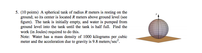 Work Integral Tank Example Problems Solved Work required to fill a tank We are supposed to use a | Chegg.com