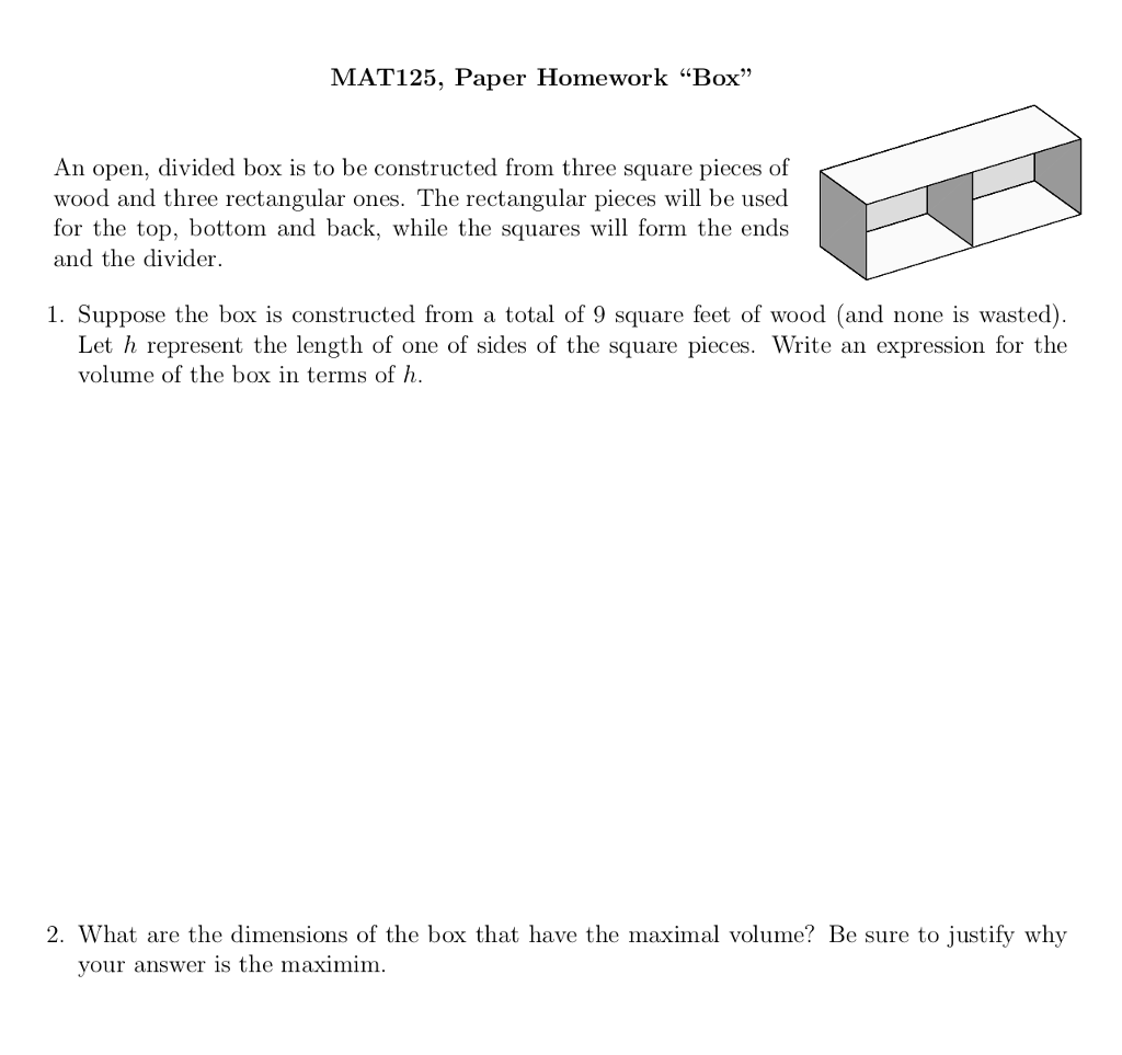 Solved MAT125, Paper Homework