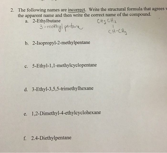 Solved The Following Names Are Incorrect Write The 2300