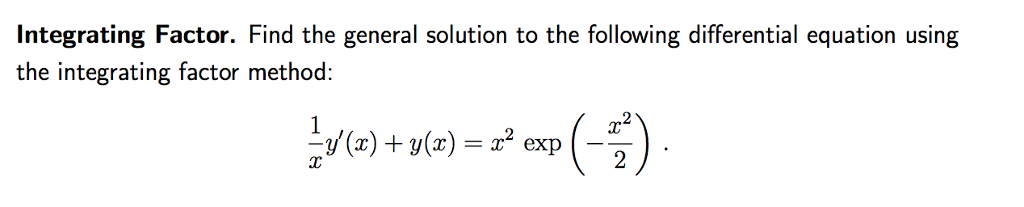 solution of linear differential equation using integrating factor