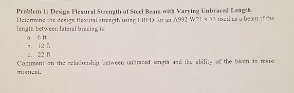 Solved Problem 1: Design Flexural Strength of Steel Beam | Chegg.com