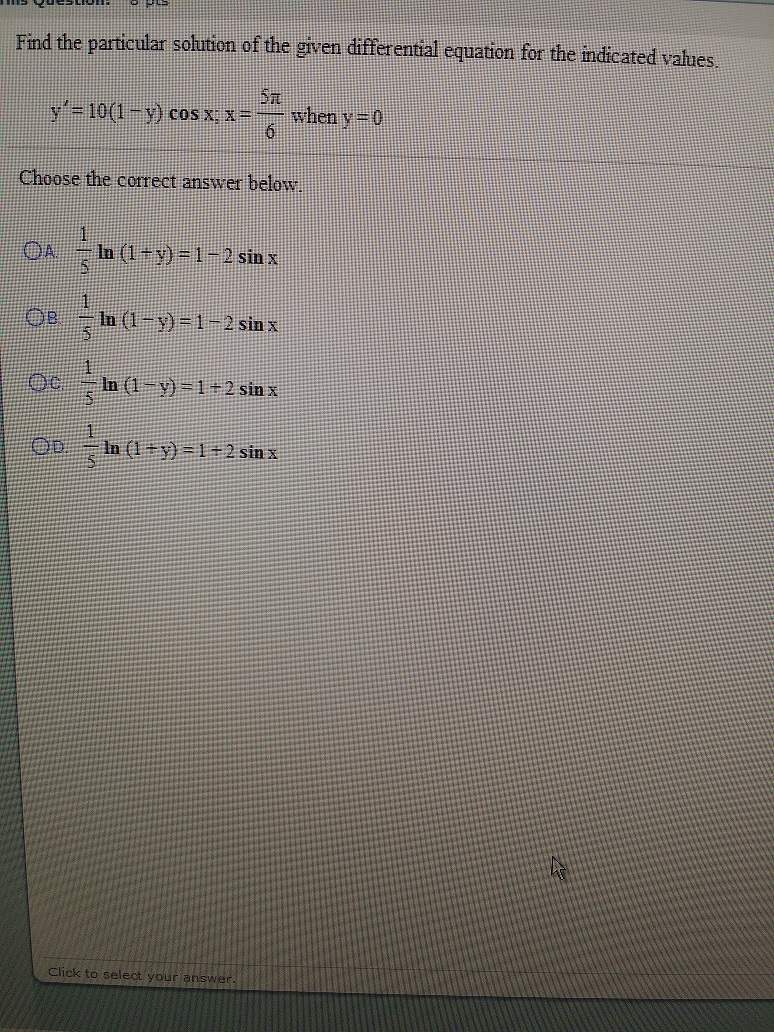 Solved Find the particular solution of the given | Chegg.com