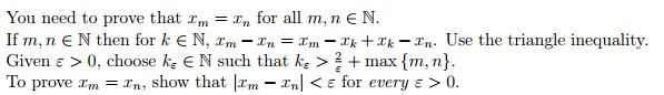 Solved Suppose {xn} is a sequence such that |xm - xn| | Chegg.com