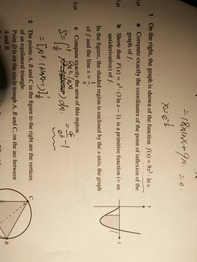 Solved 1 On the right, the graph is shown of the function | Chegg.com