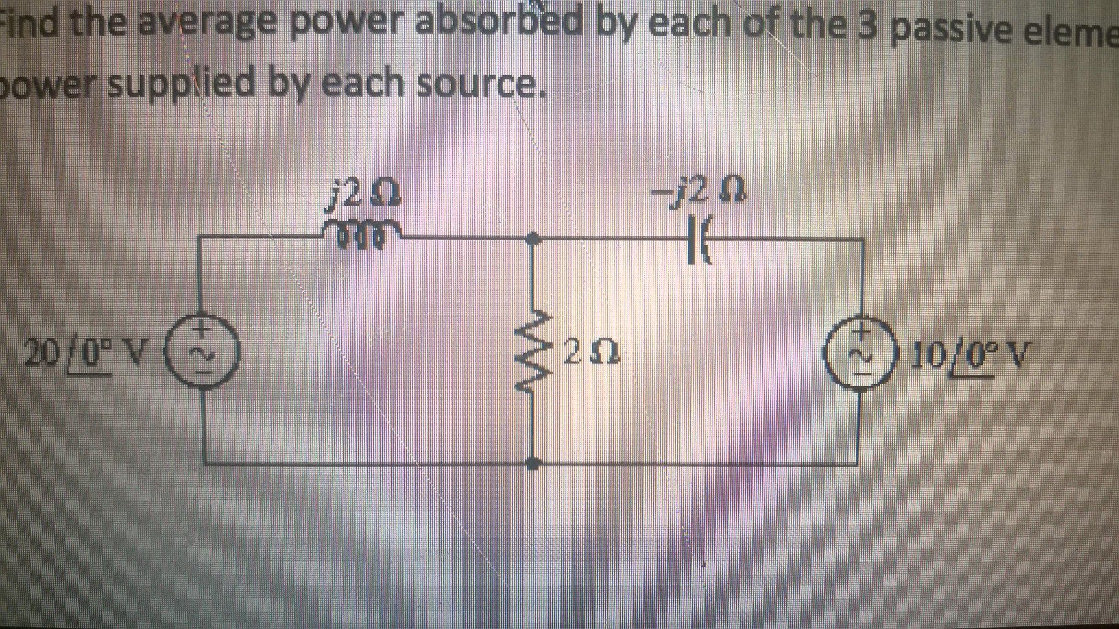 Solved Find The Average Power Absorbed By Each Of The 3