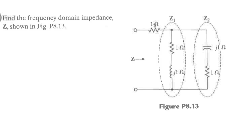 Solved Find the frequency domain impedance, Z, shown in Fig.