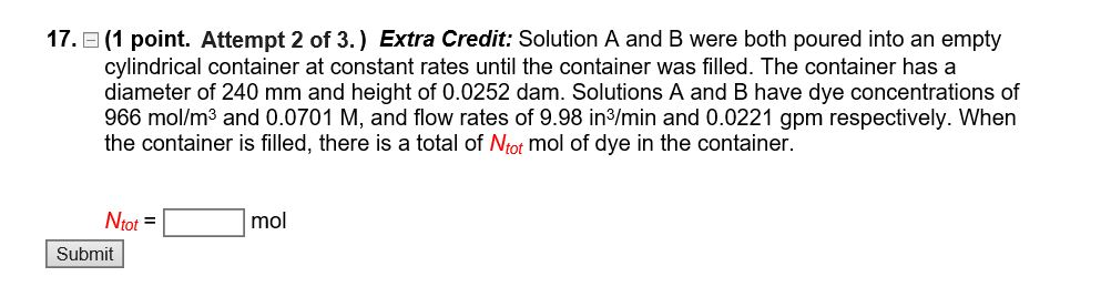 Solved Solution A And B Were Both Poured Into An Empty | Chegg.com