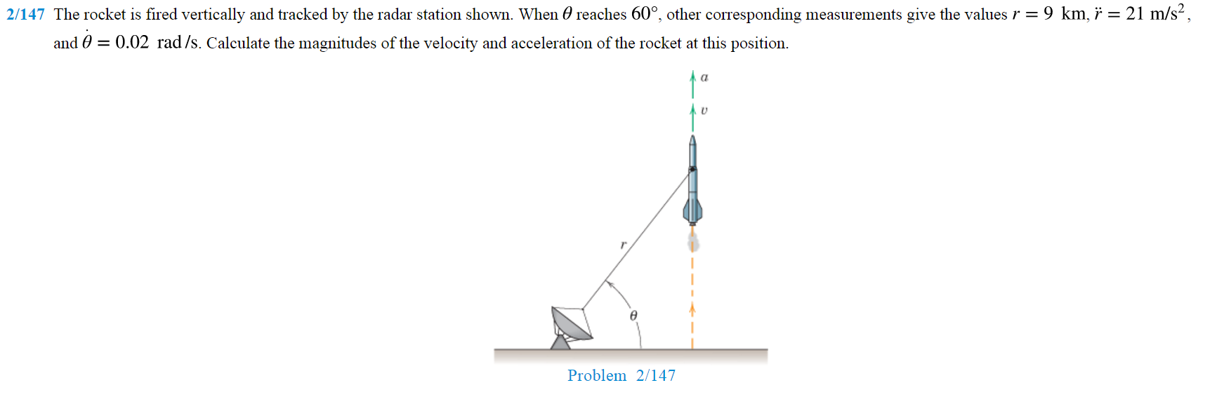 Solved The rocket is fired vertically and tracked by the