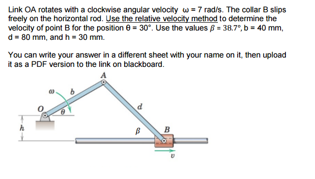 Solved Link OA Rotates With A Clockwise Angular Velocity | Chegg.com