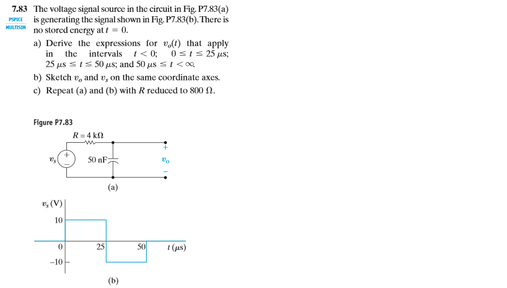 Solved 1. Consider the circuit in problem 7.83, where you | Chegg.com