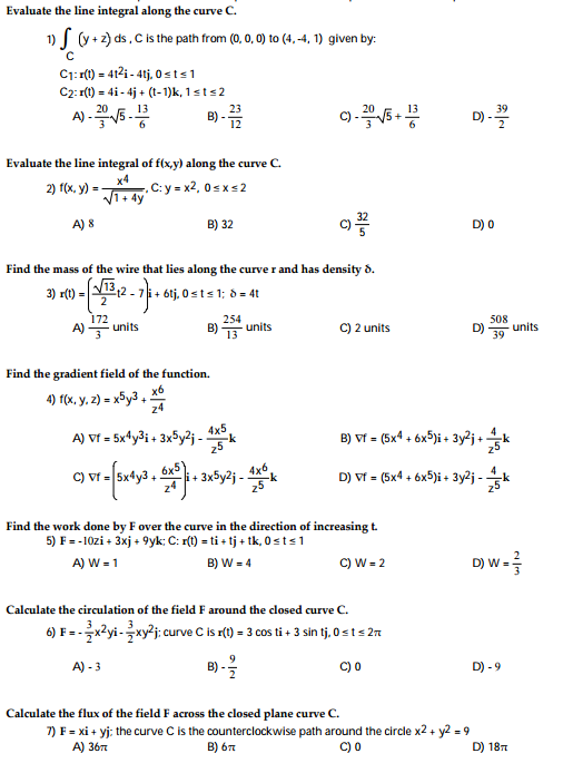 Solved Evaluate the line integral along the curve C. | Chegg.com