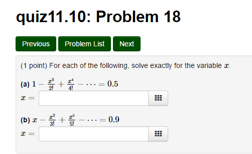 Solved For each of the following, solve exactly for the | Chegg.com