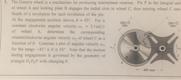 Solved The Geneva Wheel Is A Mechanism For Producing | Chegg.com