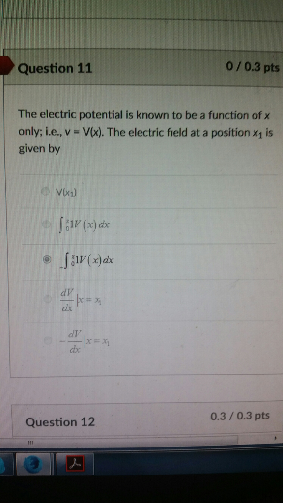 Solved The electric potential is known to be a function of x | Chegg.com