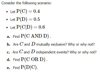 Solved Consider the following scenario Let P C 0.4 . Let