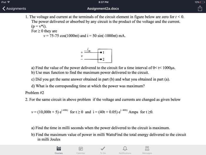 solved-the-voltage-and-current-at-the-terminals-of-the-chegg