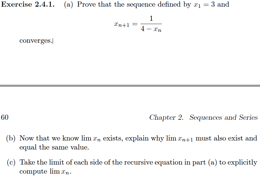prove a recursive sequence converges prove a recursive sequence converges