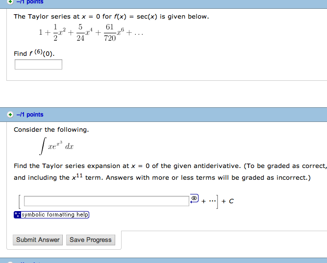Solved The Taylor series at x = 0 for f(x) = sec(x) is given | Chegg.com