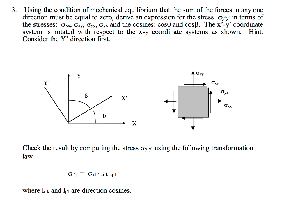 Solved Using the condition of mechanical equilibrium that
