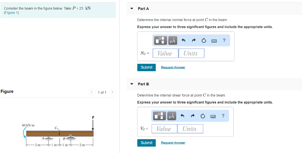 Solved Consider the beam in the figure below. Take P 23 kN | Chegg.com