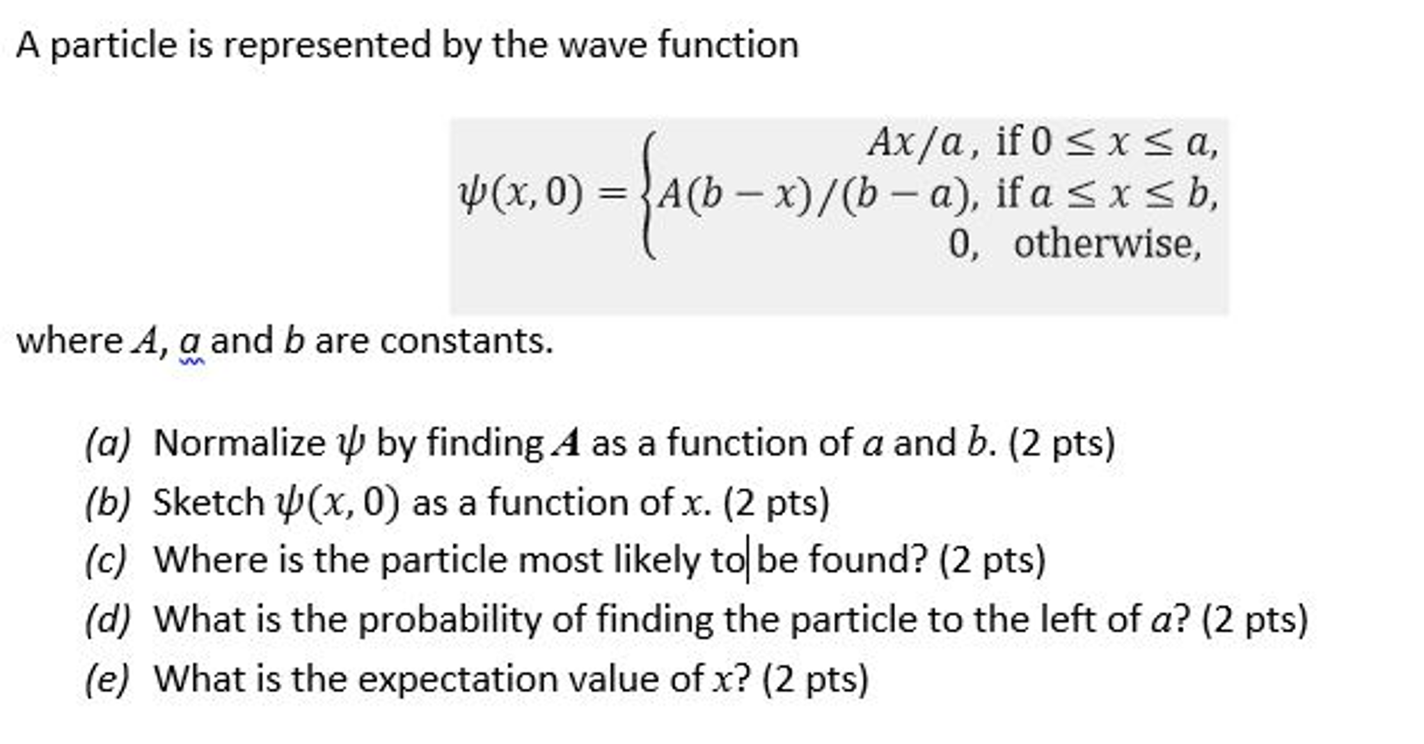 Solved A Particle Is Represented By The Wave Function Ax A