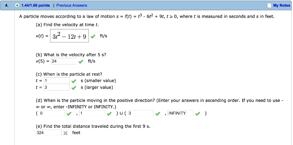 solved-a-particle-moves-according-to-a-law-of-motion-s-chegg
