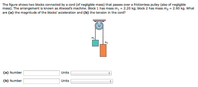 Solved The figure shows two blocks connected by a cord (of | Chegg.com