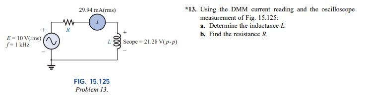 Solved 29.94 mA(rms) *13. Using the DMM current reading and | Chegg.com