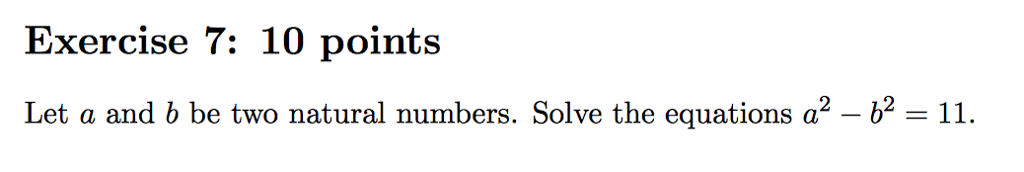 Solved Exercise 7: 10 points Let a and b be two natural | Chegg.com