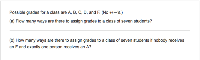 Solved Possible Grades For A Class Are A, B, C, D, And F. | Chegg.com