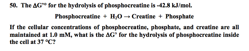 Solved The Delta G' degree for the hydrolysis of | Chegg.com