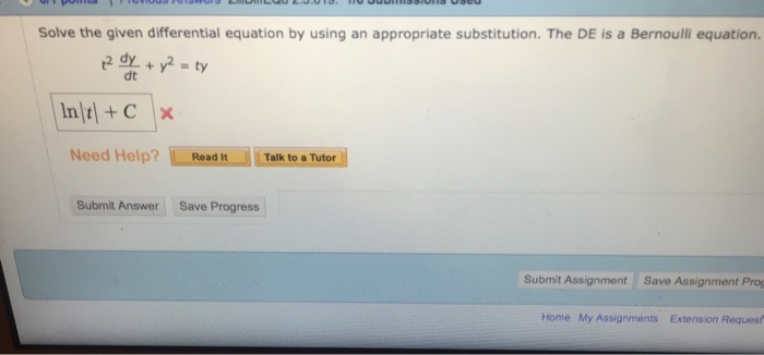 Solved Solve The Given Differential Equation By Using An | Chegg.com