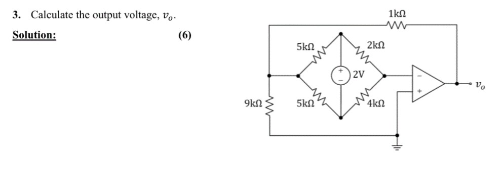 Solved calculate the output voltage, Vo | Chegg.com