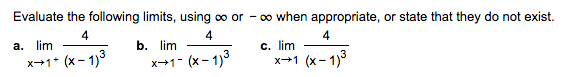 Limits Using Infinity