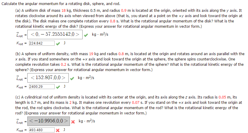 Solved Calculate the angular momentum for a rotating disk, | Chegg.com