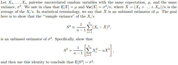 Solved , xn pairwise uncorrelated random variables with the | Chegg.com