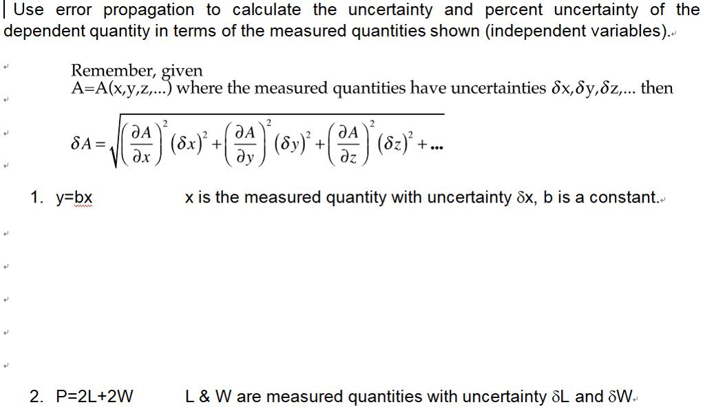 Solved |Use Error Propagation To Calculate The Uncertainty | Chegg.com