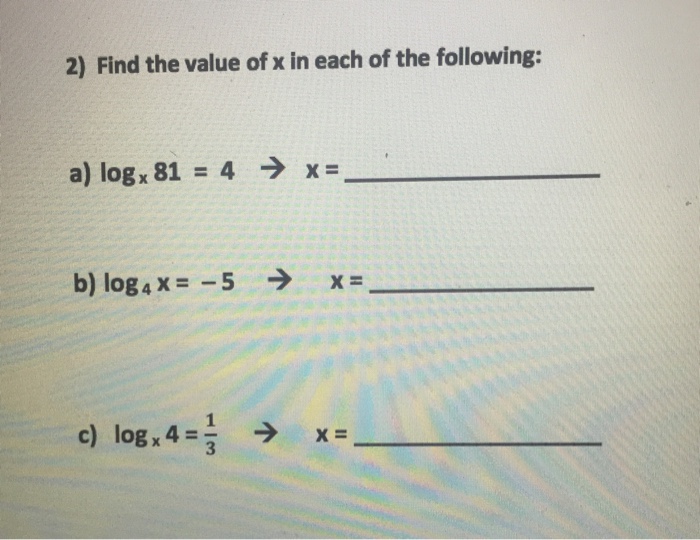 Log X 81 4